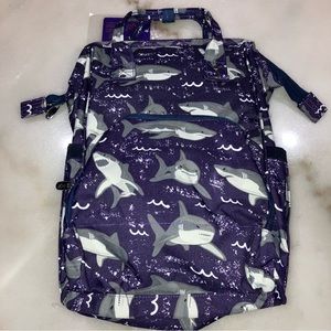 NWT Shark Patterned Diaper Bag Backpack